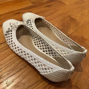 Sam Edelman White Woven Flats